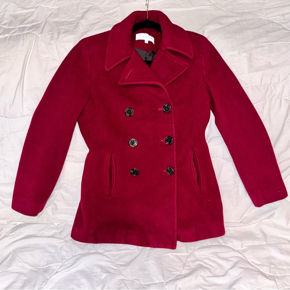 Calvin Klein Red Wool Cashmere Blend Vintage Peacoat size 4